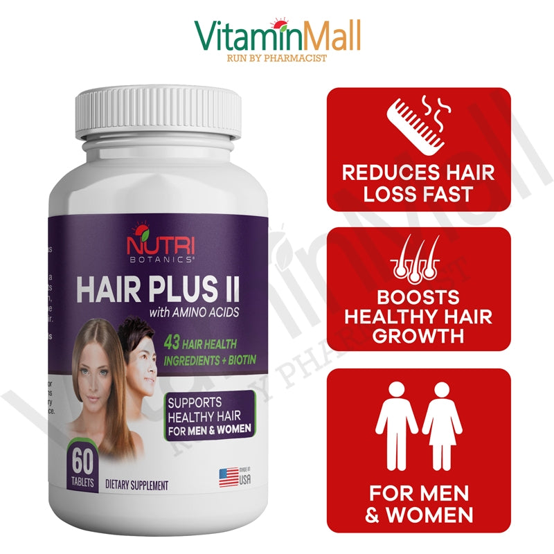 Nutri Botanics Hair Plus II with Amino Acids – 60 Tablets