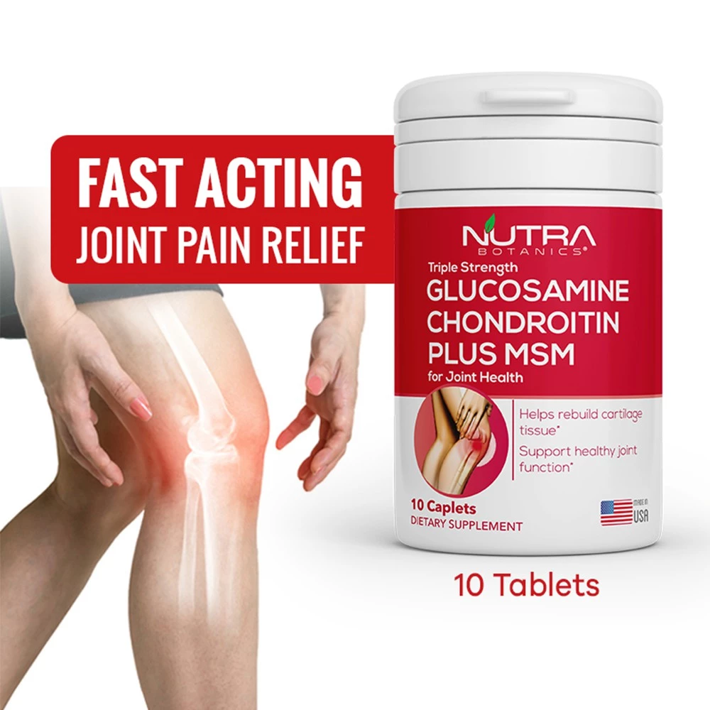 Nutra Botanics Triple Strength Glucosamine Chondroitin MSM – 10 Tablets