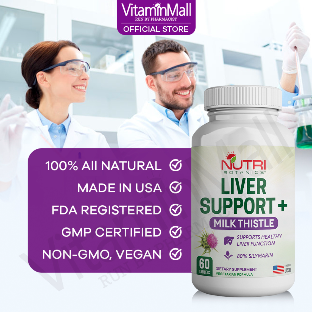 Nutri Botanics Liver Support with Milk Thistle & Silymarin Extract