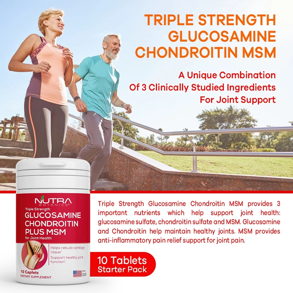 Nutra Botanics Triple Strength Glucosamine Chondroitin MSM – 10 Tablets