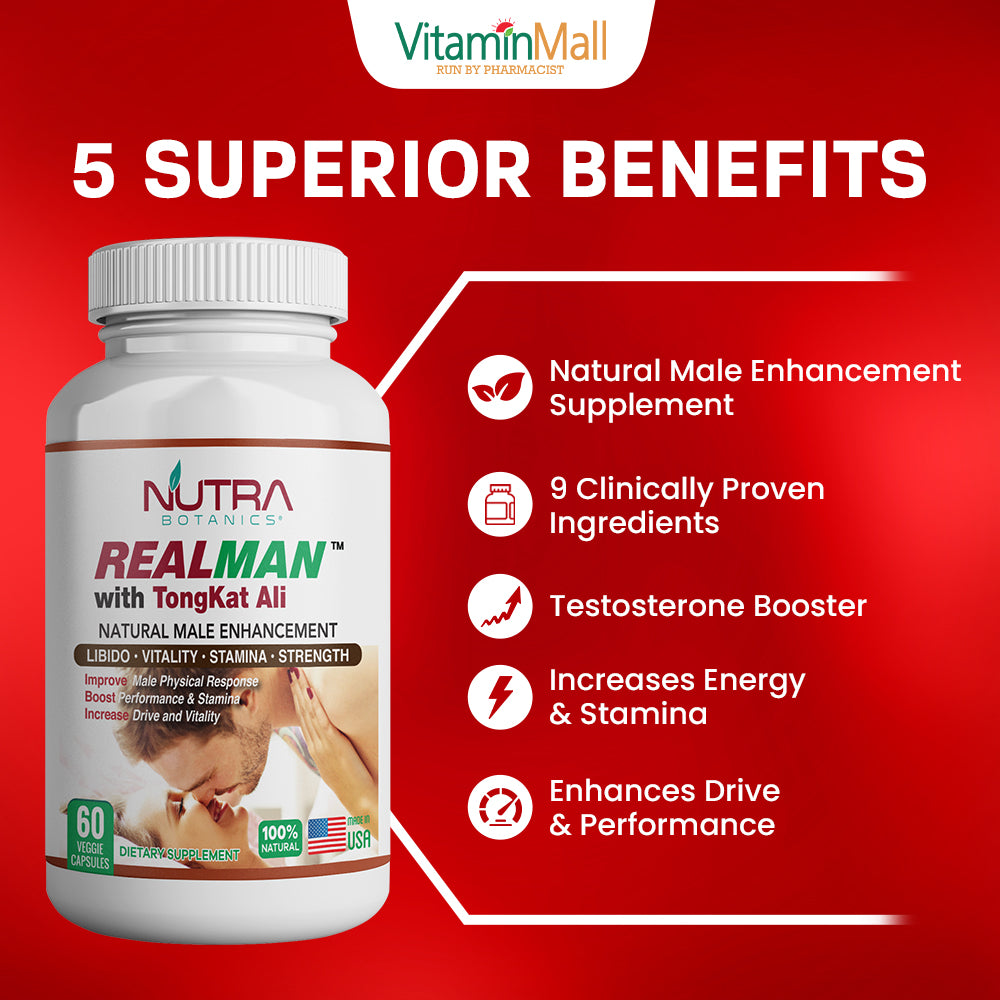 Nutra Botanics Realman with TongKat Ali - 60 Capsules