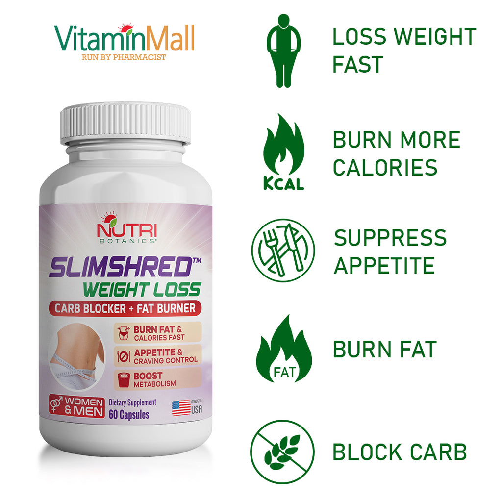 Nutri Botanics SlimShred Weight Loss Supplement – 60 Capsules