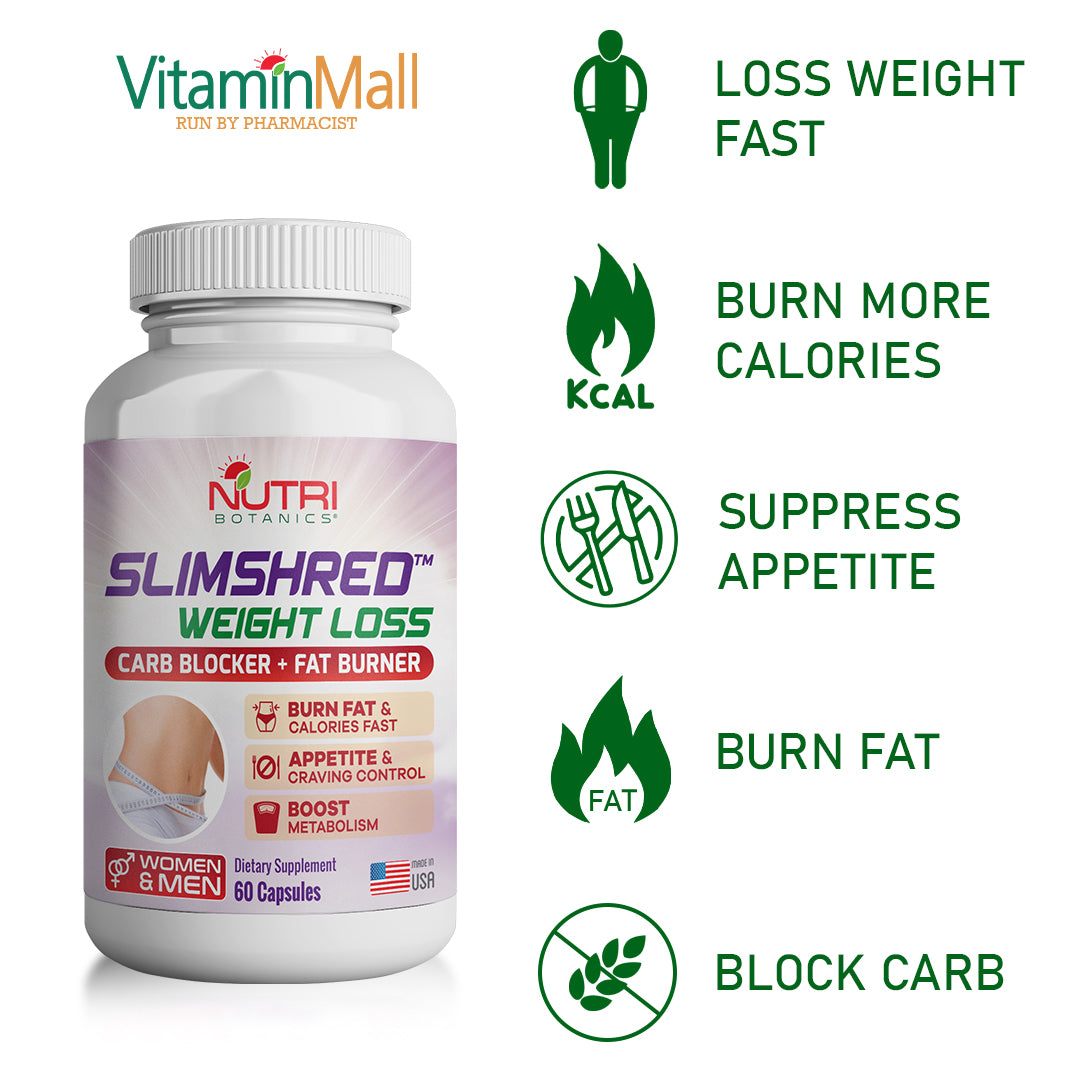 Nutri Botanics SlimShred Weight Loss Supplement – 60 Capsules