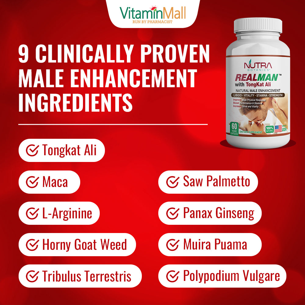 Nutra Botanics Realman with TongKat Ali - 60 Capsules