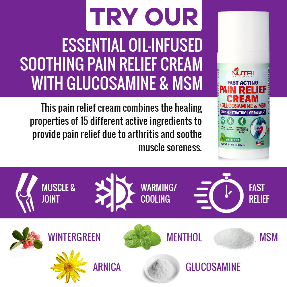 Nutri Botanics Pain Relief Cream with Glucosamine & MSM – 100ml