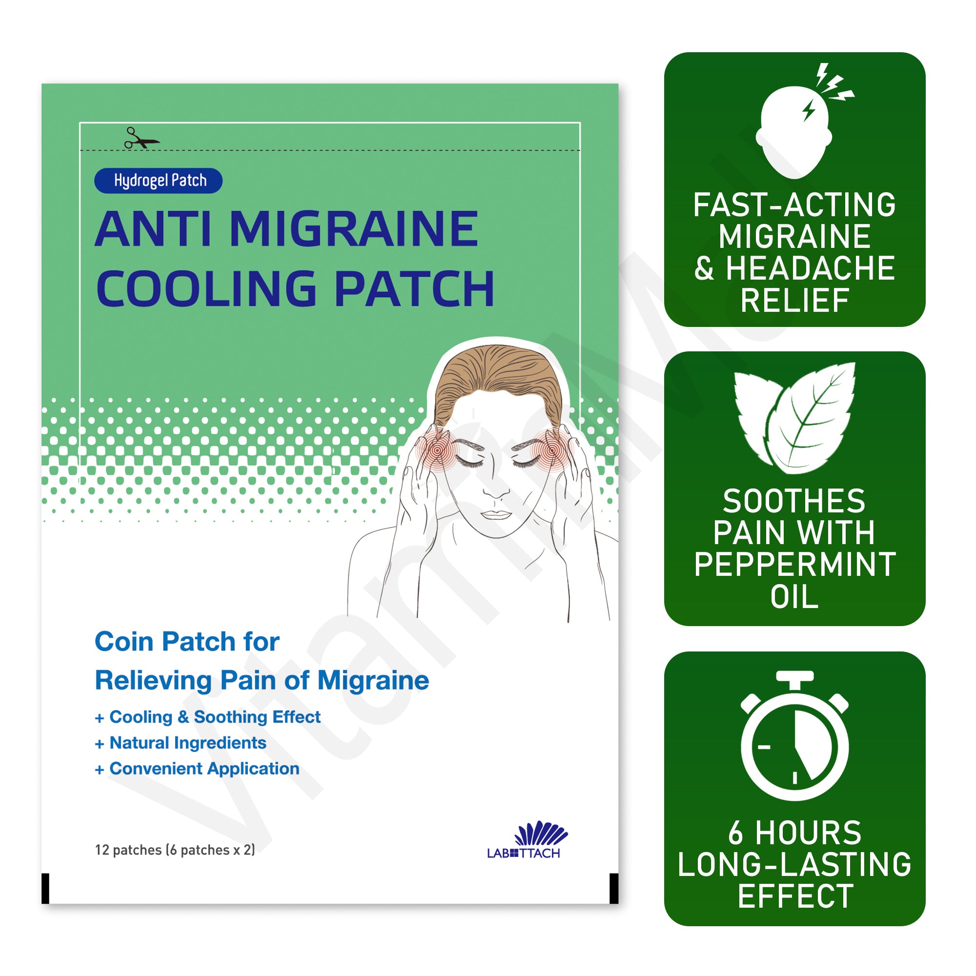 Labottach Anti Migraine Hydrogel Cooling Patch