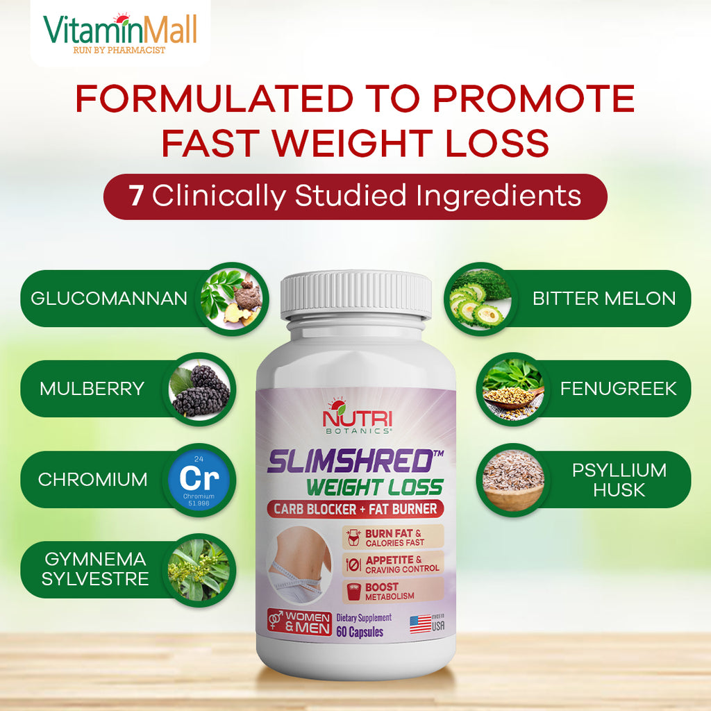 Nutri Botanics SlimShred Weight Loss Supplement – 60 Capsules