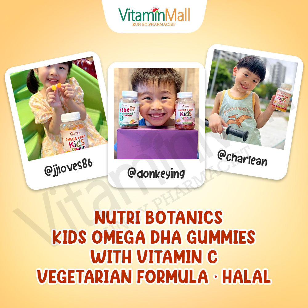 Nutri Botanics Vegetarian Kids Omega + DHA Gummies with Vitamin C – 60 Gummies