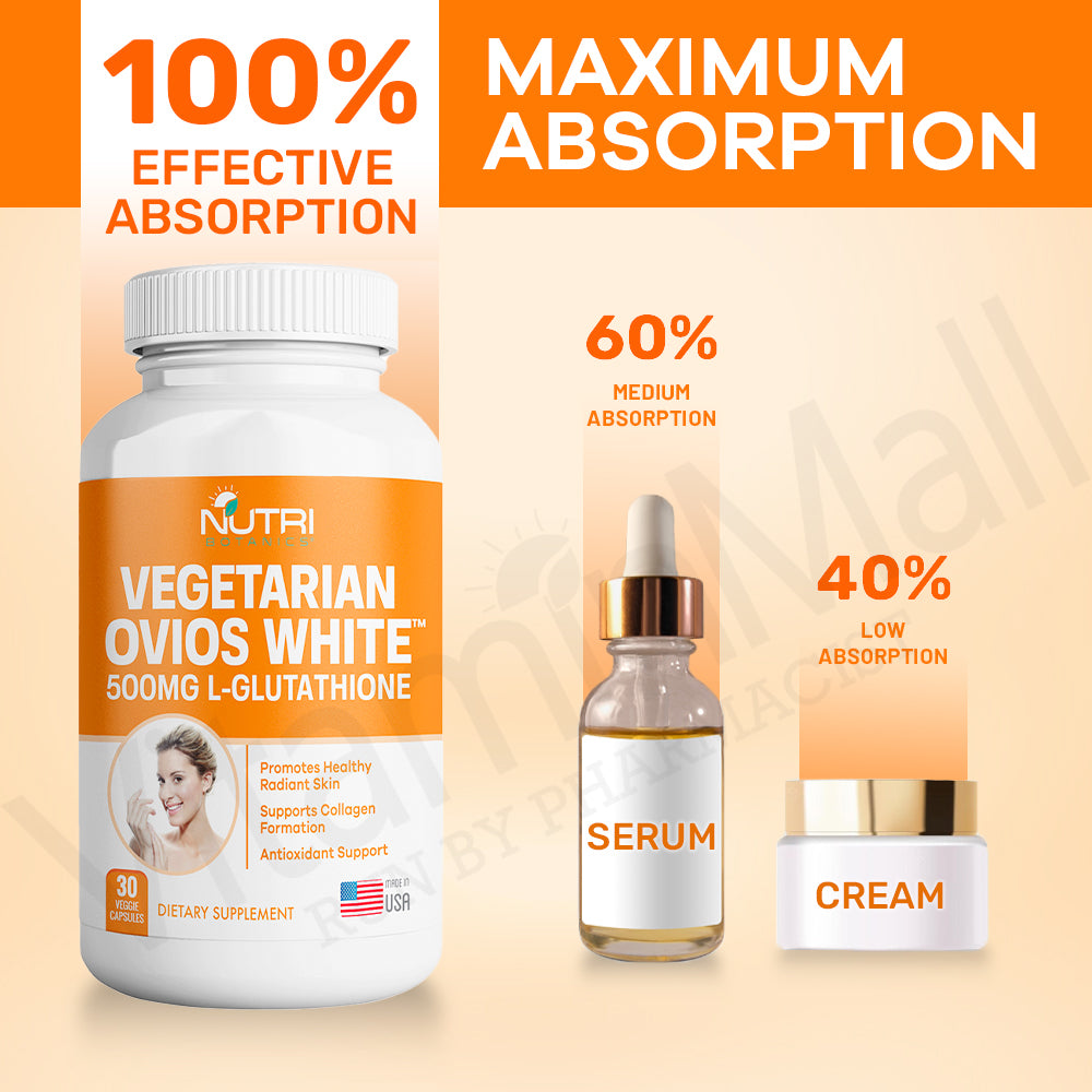 Vegetarian Ovios White L-Glutathione Whitening Supplement  - 30's
