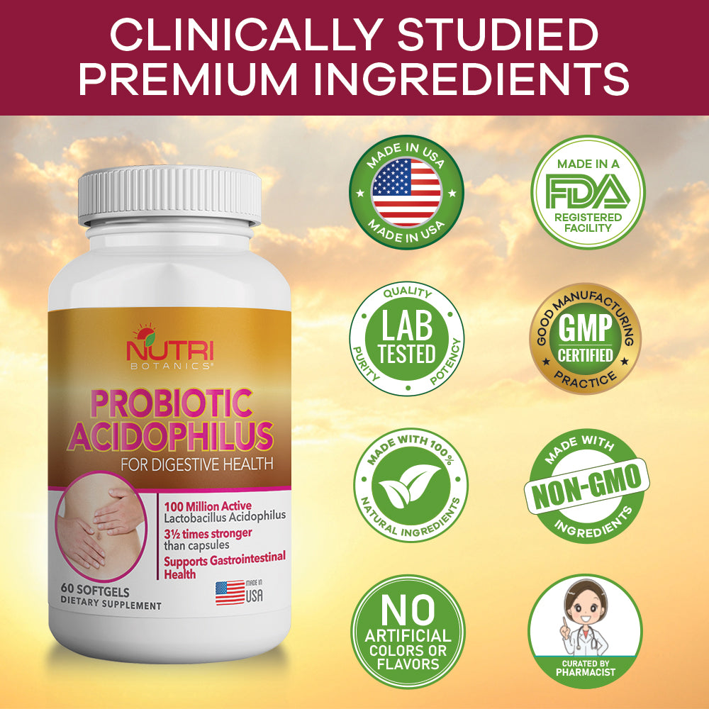 Nutri Botanics Probiotics Acidophilus Softgel - 60 Softgels