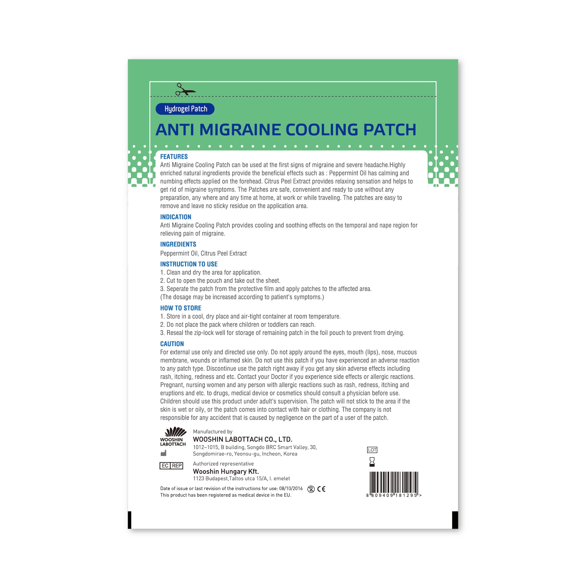 Labottach Anti Migraine Hydrogel Cooling Patch