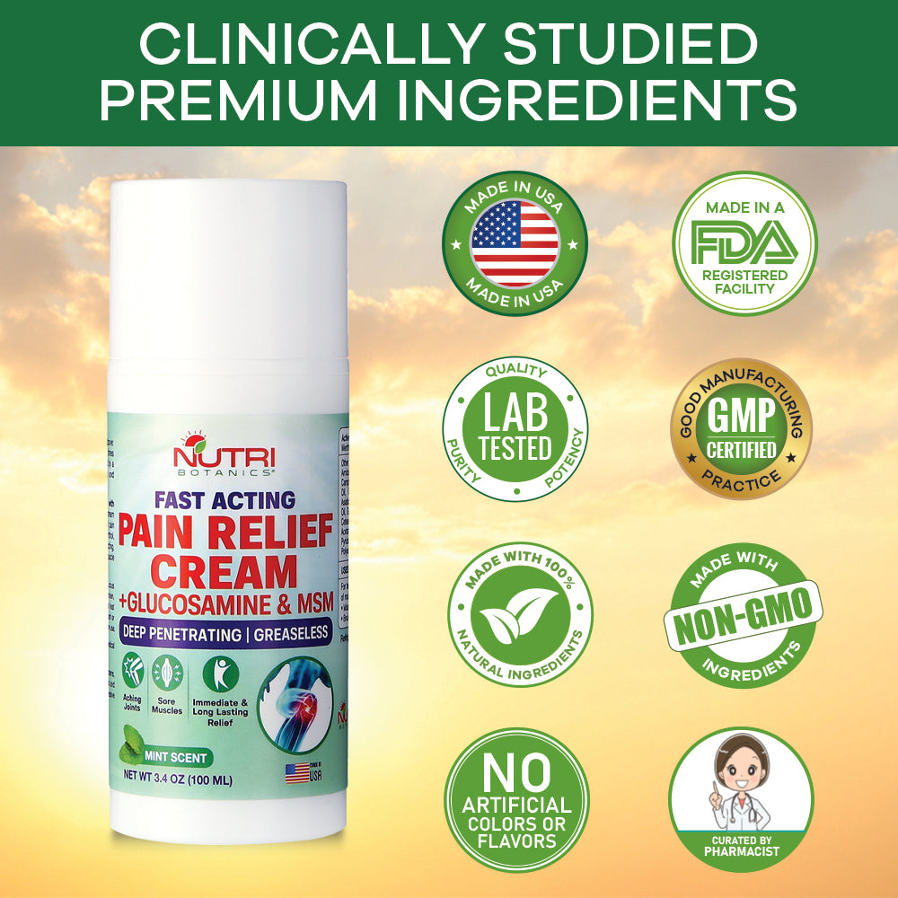 Nutri Botanics Pain Relief Cream with Glucosamine & MSM – 100ml