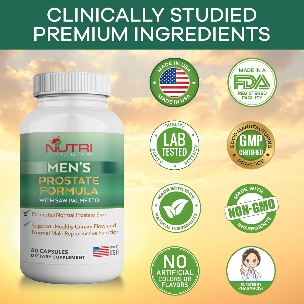 Nutri Botanics Men Prostate Formula with Saw Palmetto - 60 Capsules