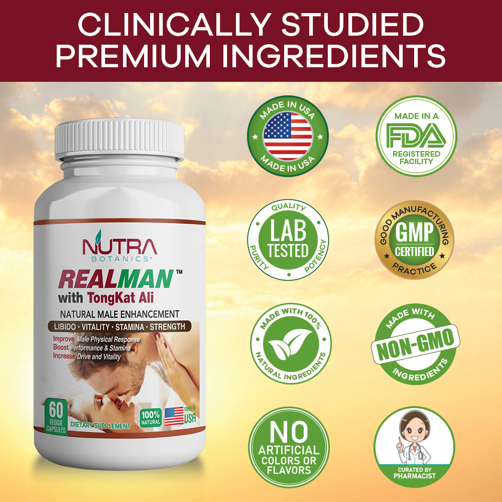 Nutra Botanics Realman with TongKat Ali - 60 Capsules