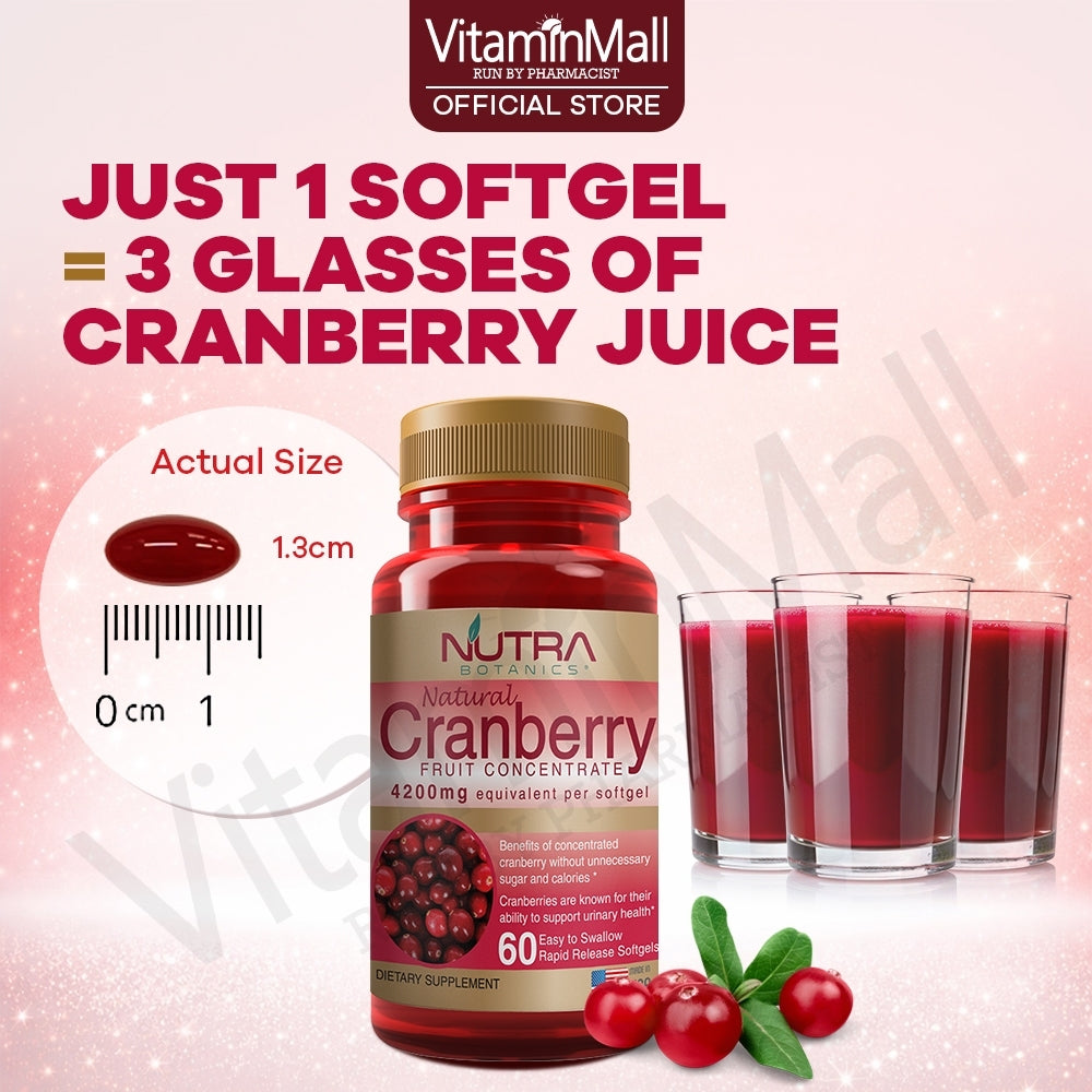 Nutra Botanics Cranberry Fruit Concentrate - 60 Softgel