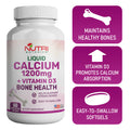 Nutri Botanics Liquid Calcium 1200mg + Vitamin D3 Bone Health Supplement  – 60 Softgels