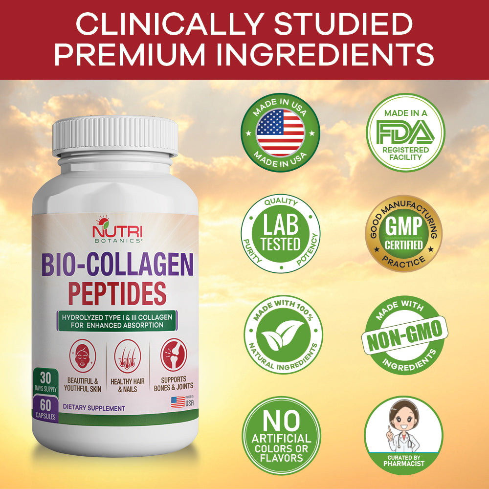 Nutri Botanics Bio Collagen Peptides – 60 Capsules