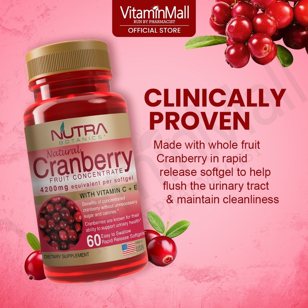 Nutra Botanics Cranberry Fruit Concentrate - 60 Softgel