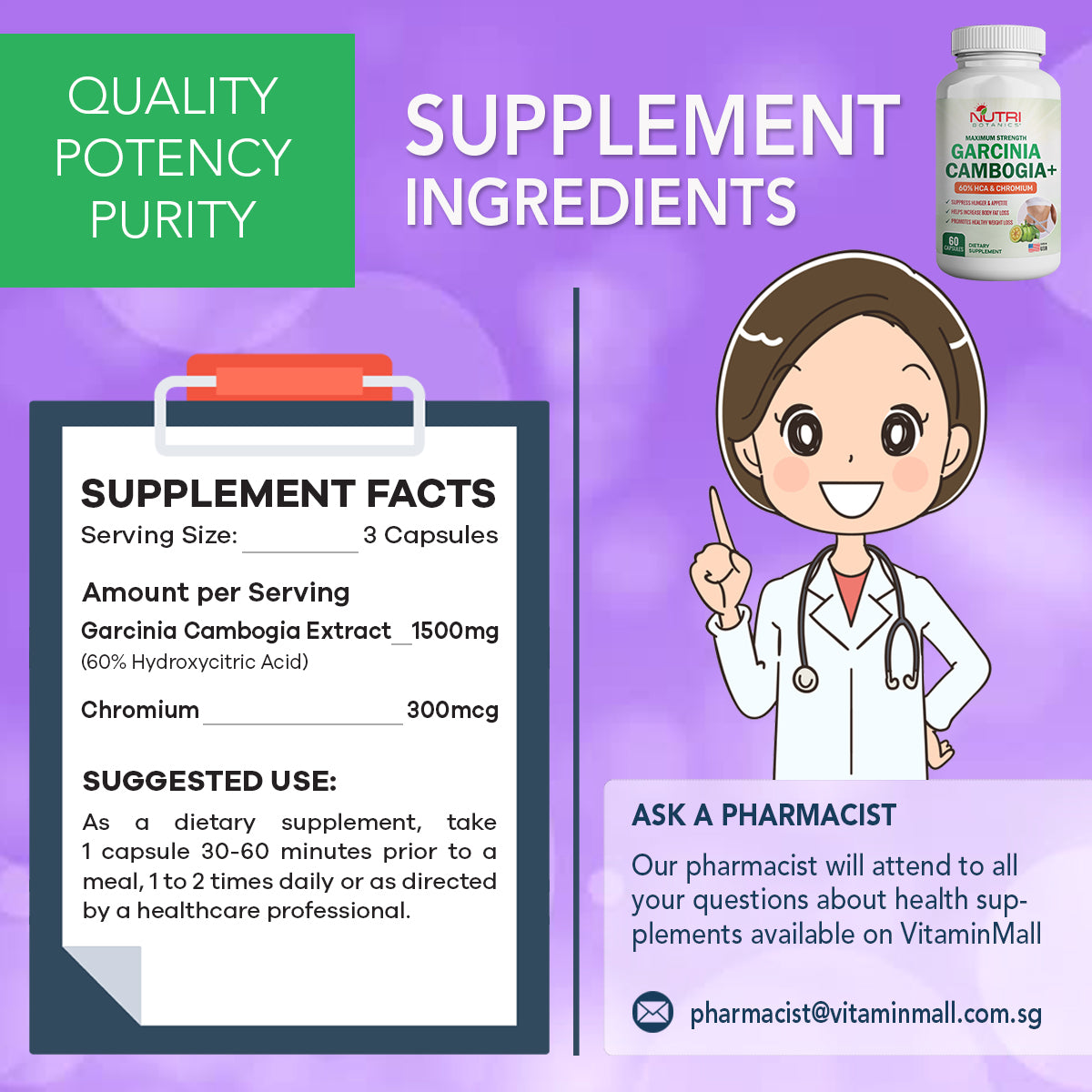 Nutri Botanics Maximum Strength Garcinia Cambogia +  - 60 Capsules