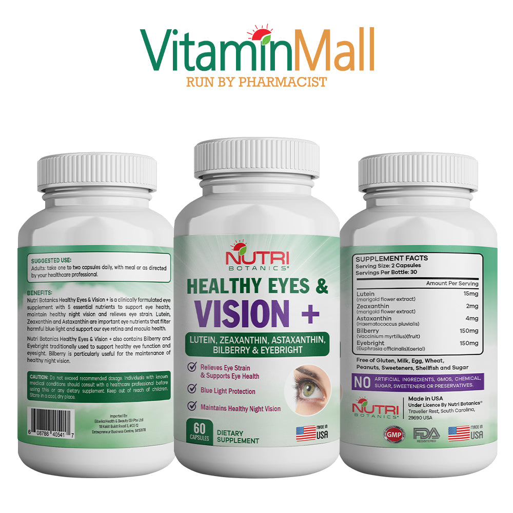 Nutri Botanics Healthy Eye & Vision+ - 60 Capsules