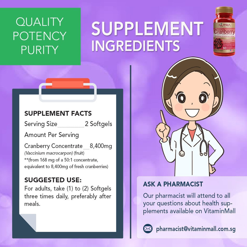 Nutra Botanics Cranberry Fruit Concentrate - 60 Softgel