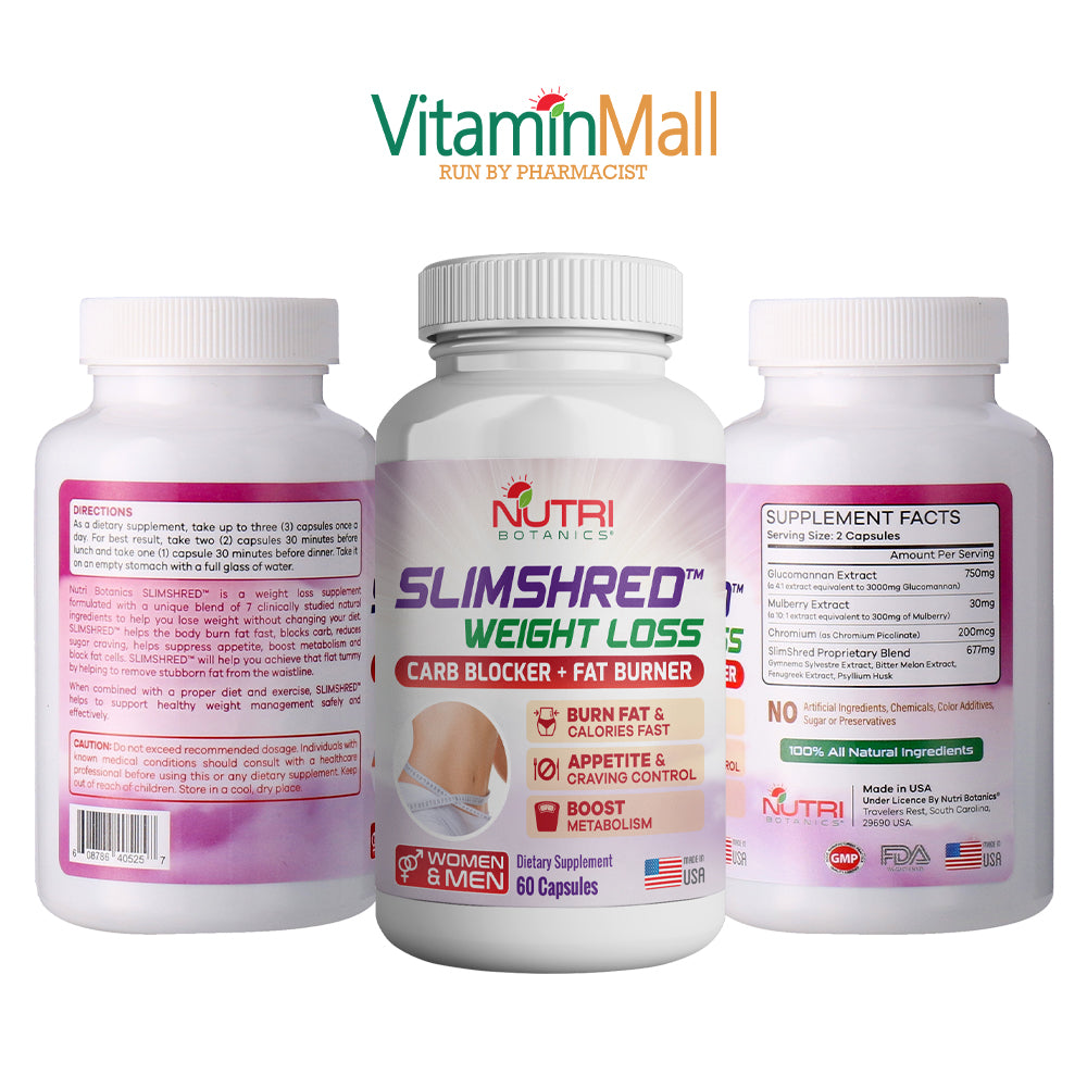 Nutri Botanics SlimShred Weight Loss Supplement – 60 Capsules