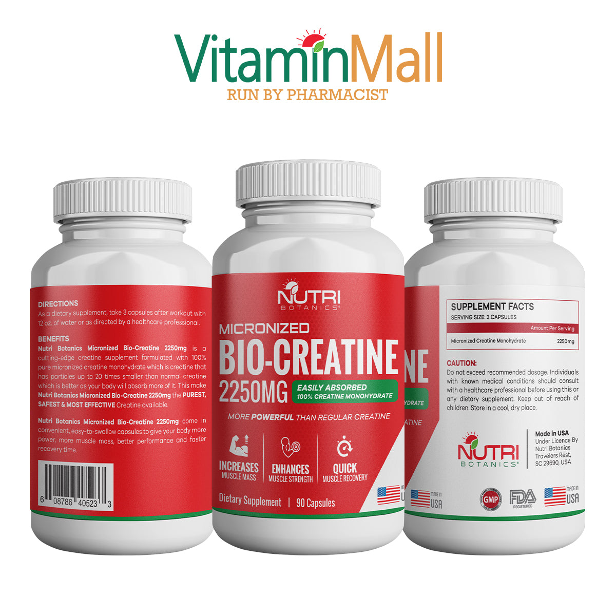 Nutri Botanics Bio Creatine Monohydrate - 2250mg