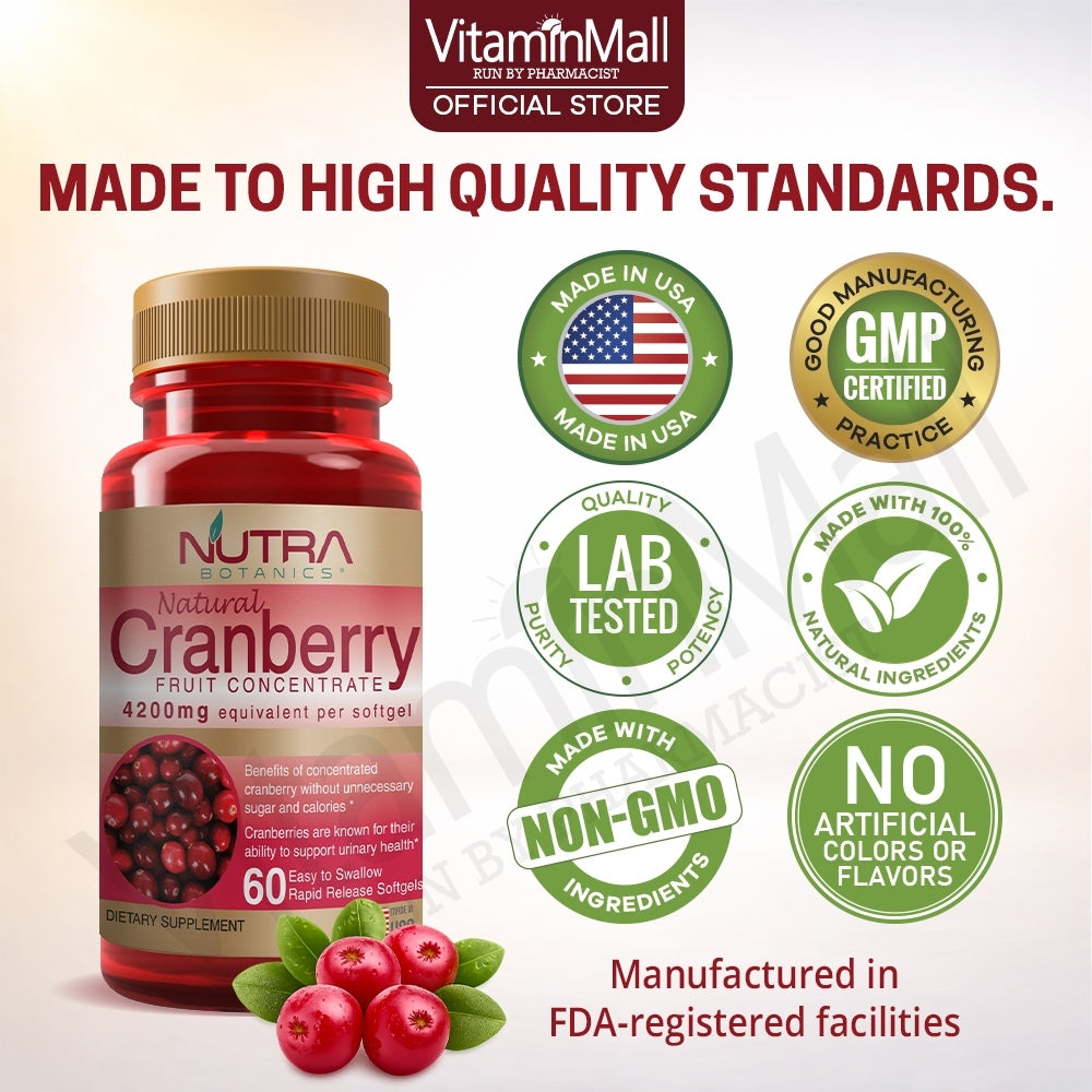 Nutra Botanics Cranberry Fruit Concentrate - 60 Softgel