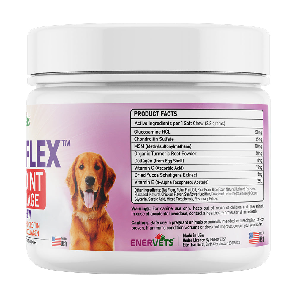 Enervets PawQFlex Dog Hip and Joint Supplement Chicken Flavoured Dog Treats -120 Soft Chews