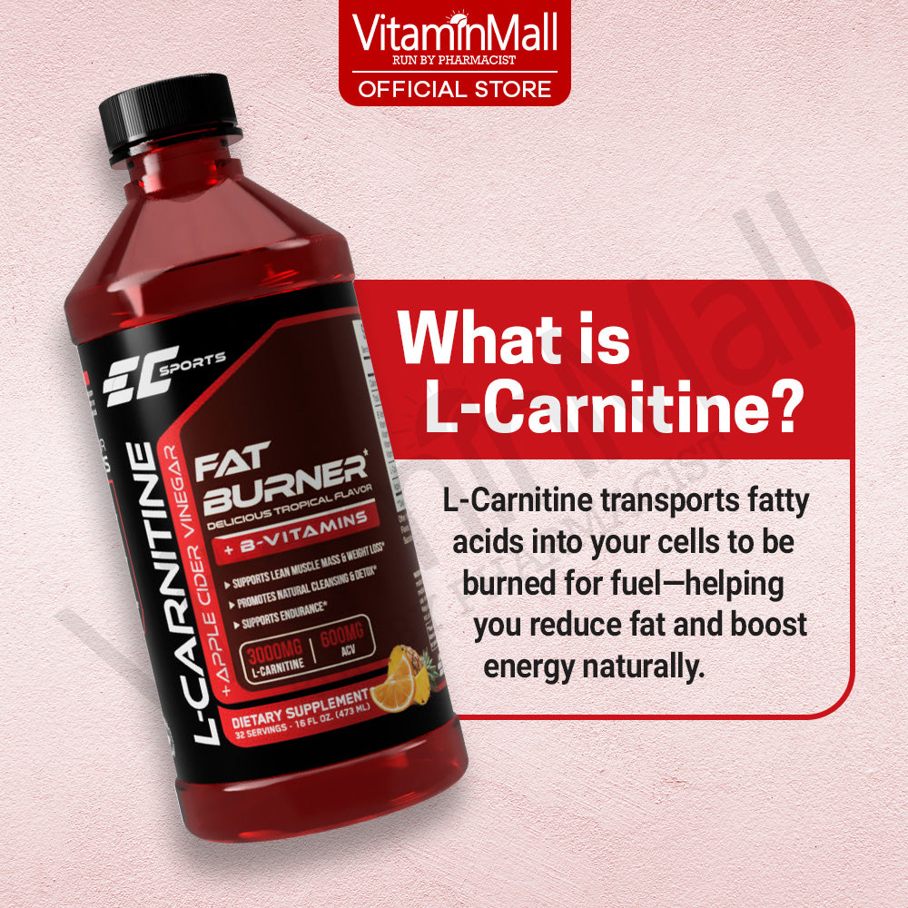 EC Sports Liquid L Carnitine + Apple Cider Vinegar - 473ml