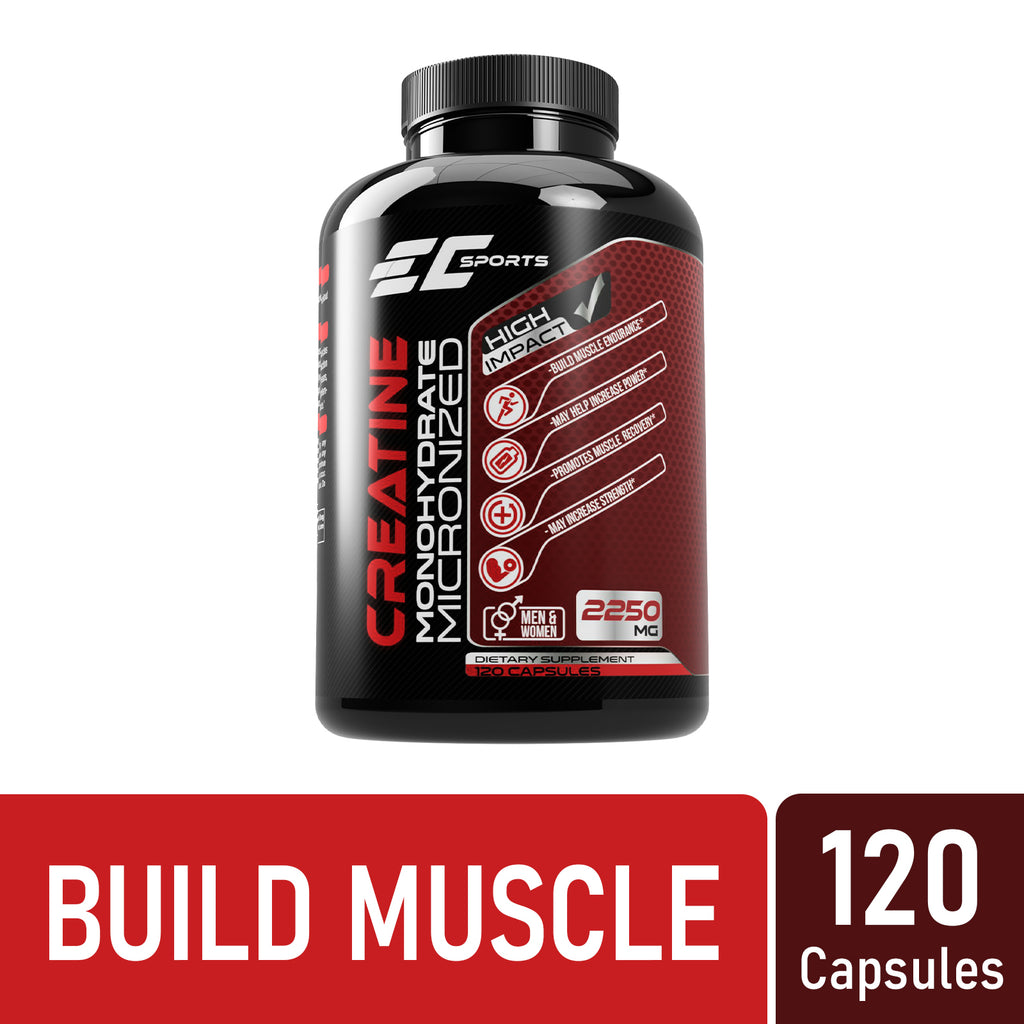 EC Sports Creatine Monohydrate 2250mg - 120 Capsules