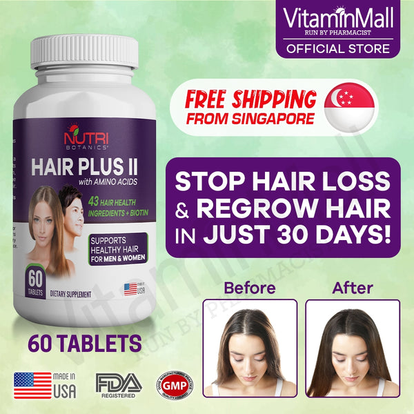 Nutri Botanics Hair Plus II with Amino Acids – 60 Tablets