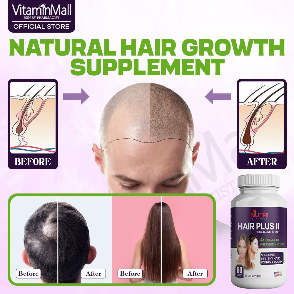 Nutri Botanics Hair Plus II with Amino Acids – 60 Tablets