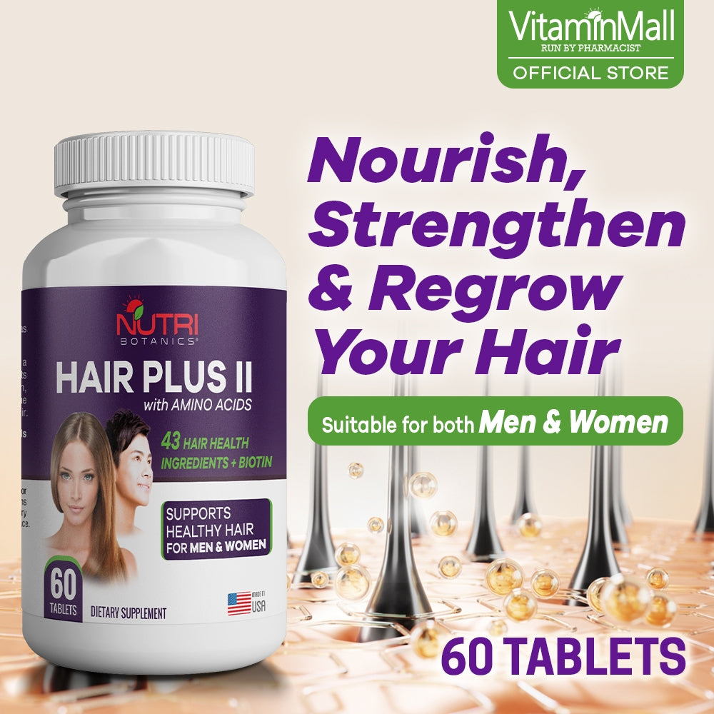 Nutri Botanics Hair Plus II with Amino Acids – 60 Tablets