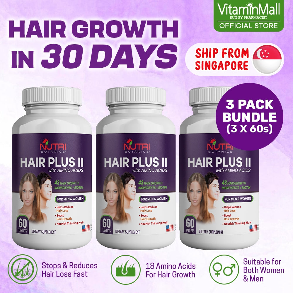 Nutri Botanics Hair Plus II with Amino Acids – 60 Tablets