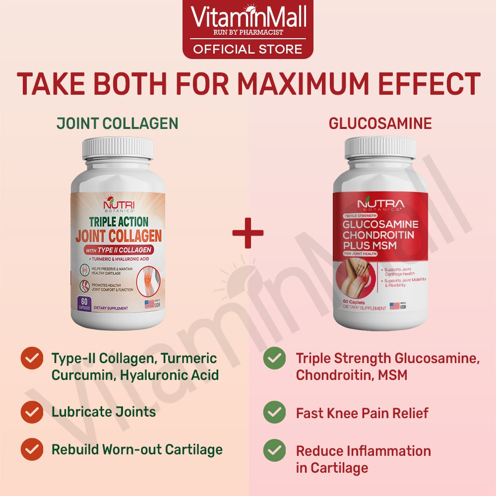 Nutra Botanics Triple Strength Glucosamine Chondroitin MSM - 60 Tablets