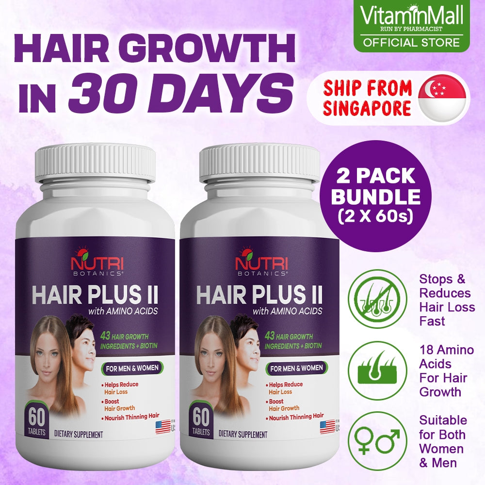 Nutri Botanics Hair Plus II with Amino Acids – 60 Tablets