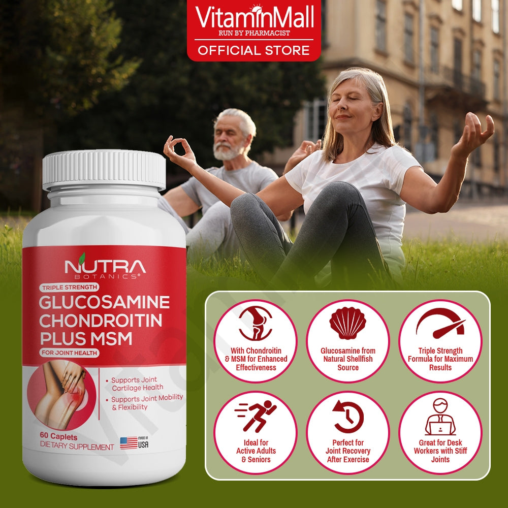 Nutra Botanics Triple Strength Glucosamine Chondroitin MSM - 60 Tablets