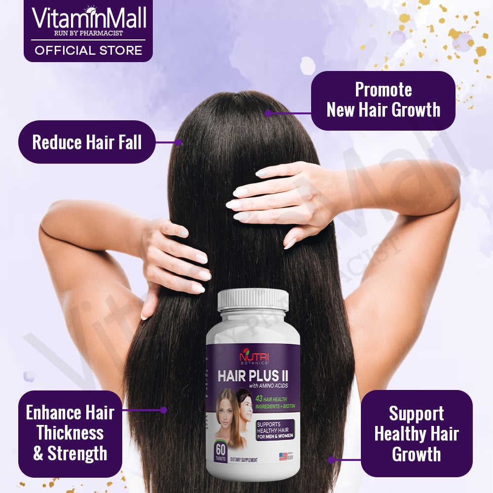 Nutri Botanics Hair Plus II with Amino Acids – 60 Tablets