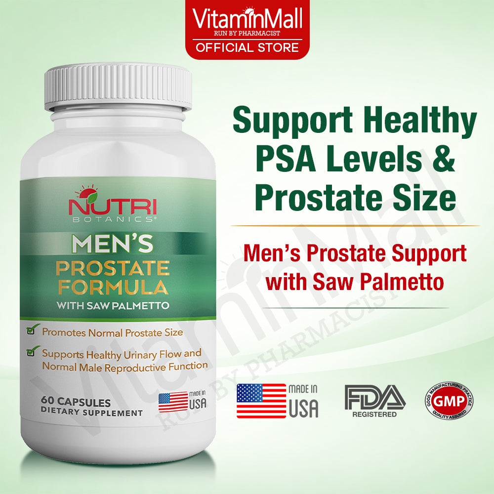 Nutri Botanics Men Prostate Formula with Saw Palmetto - 60 Capsules