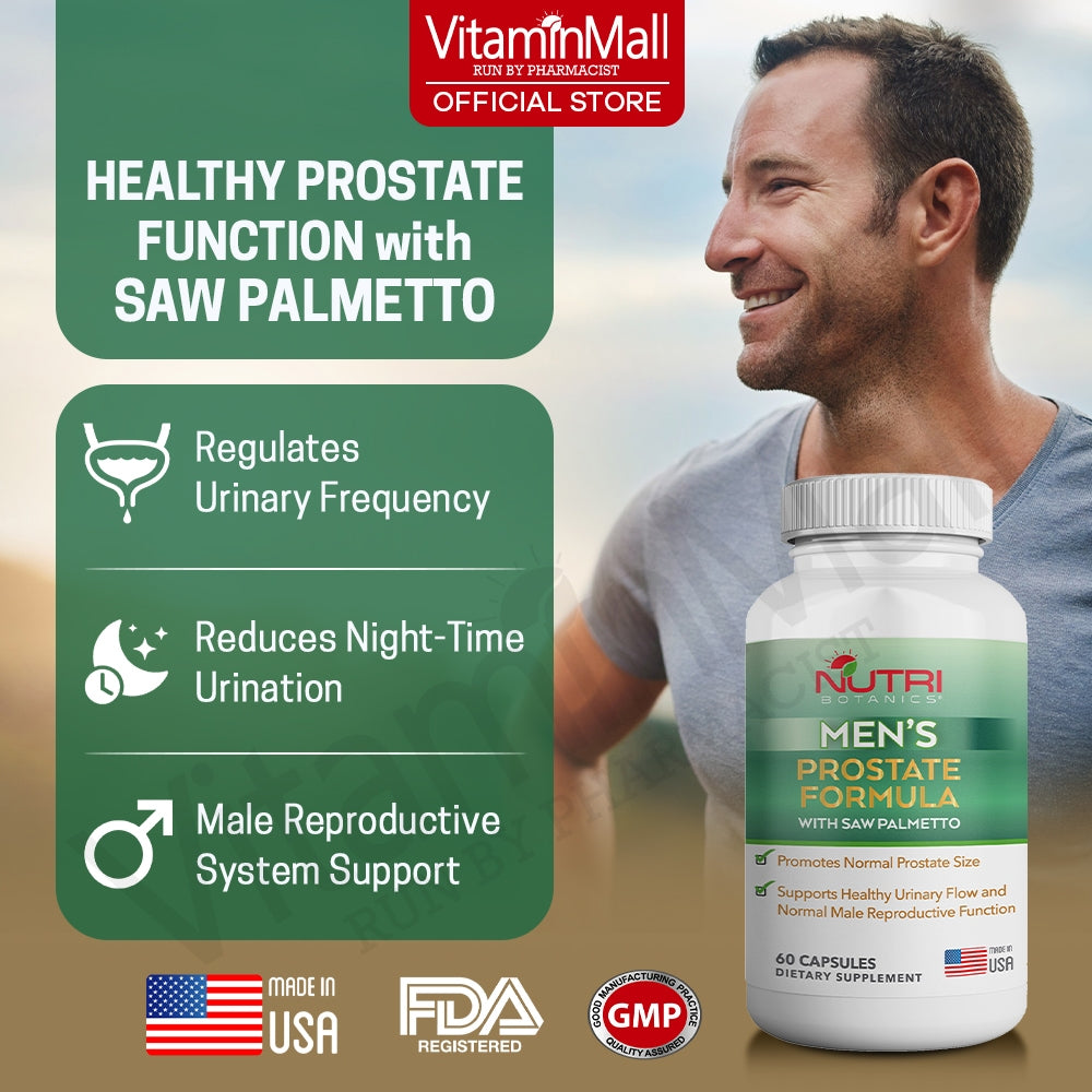 Nutri Botanics Men Prostate Formula with Saw Palmetto - 60 Capsules
