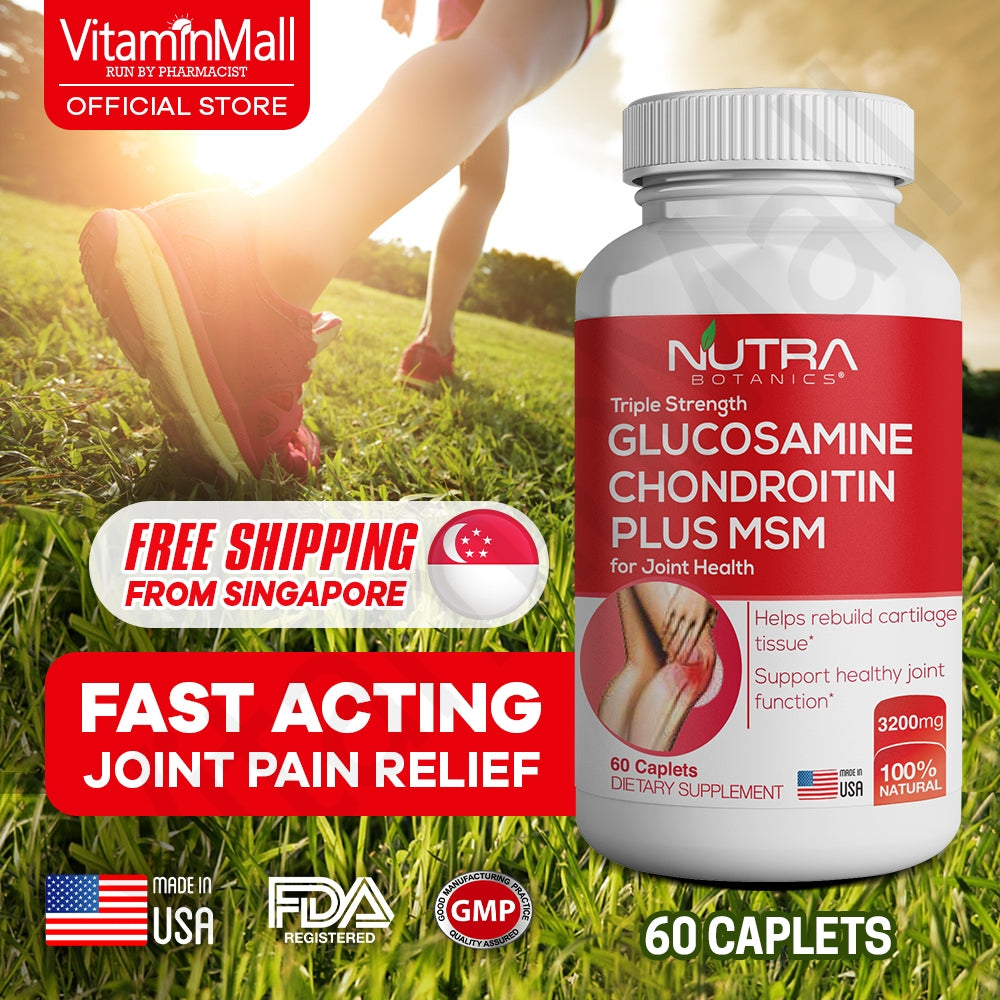 Nutra Botanics Triple Strength Glucosamine Chondroitin MSM - 60 Tablets