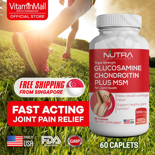Nutra Botanics Triple Strength Glucosamine Chondroitin MSM - 60 Tablets