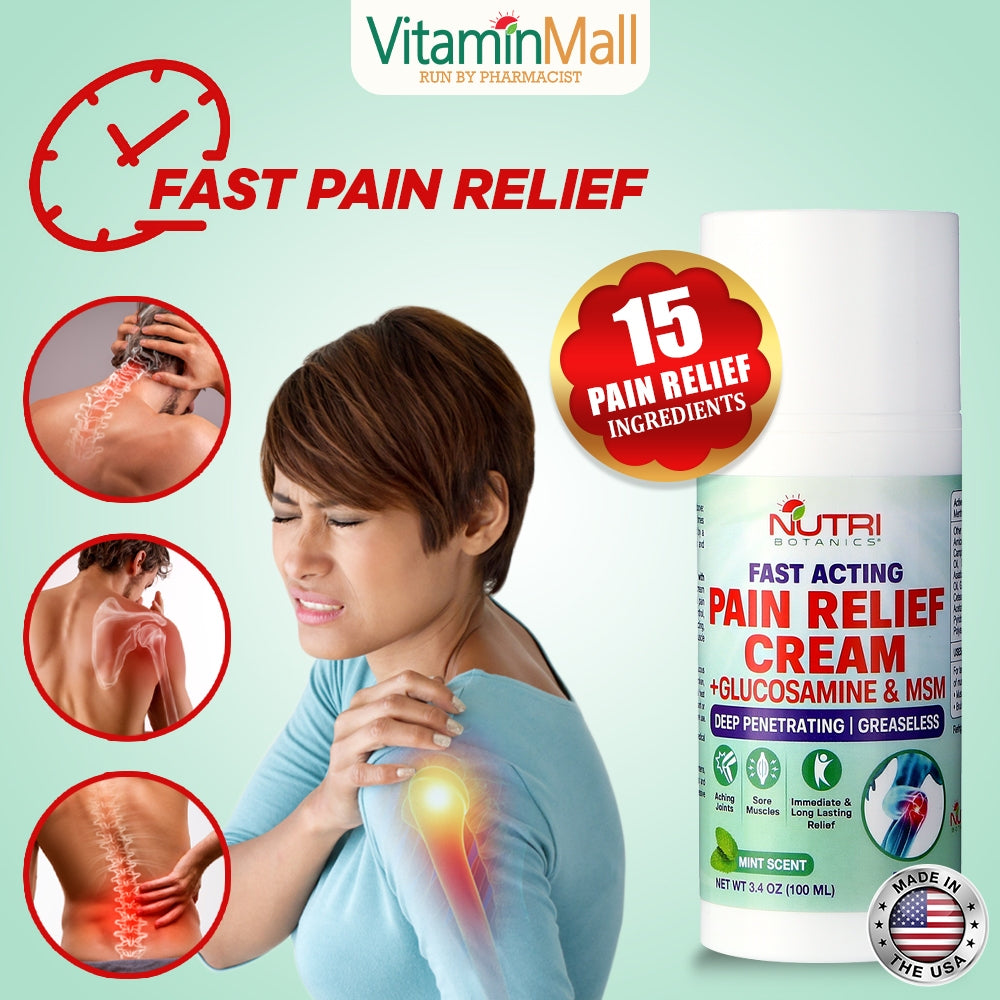 Nutri Botanics Pain Relief Cream with Glucosamine & MSM – 100ml