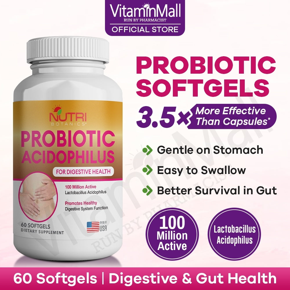 Nutri Botanics Probiotics Acidophilus Softgel - 60 Softgels