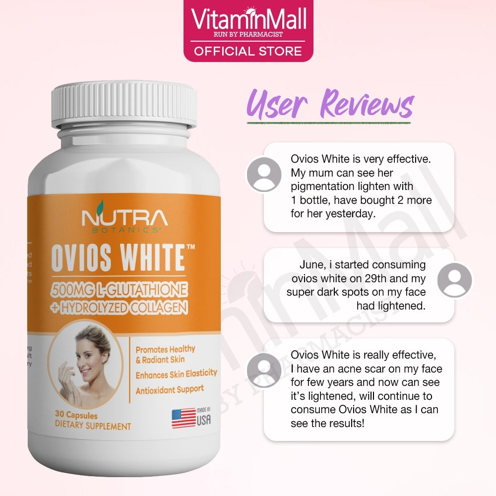 Vegetarian Ovios White L-Glutathione Whitening Supplement  - 30's