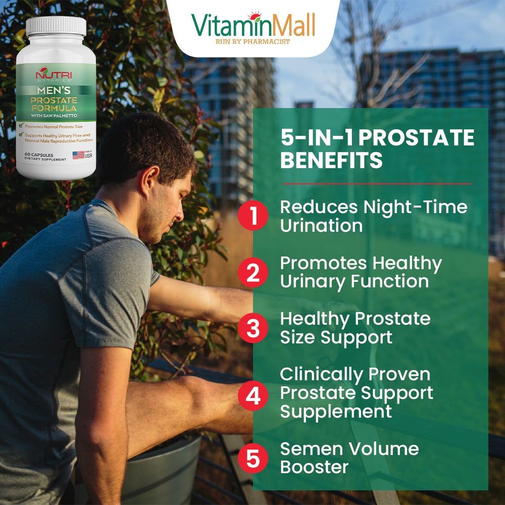 Nutri Botanics Men Prostate Formula with Saw Palmetto - 60 Capsules