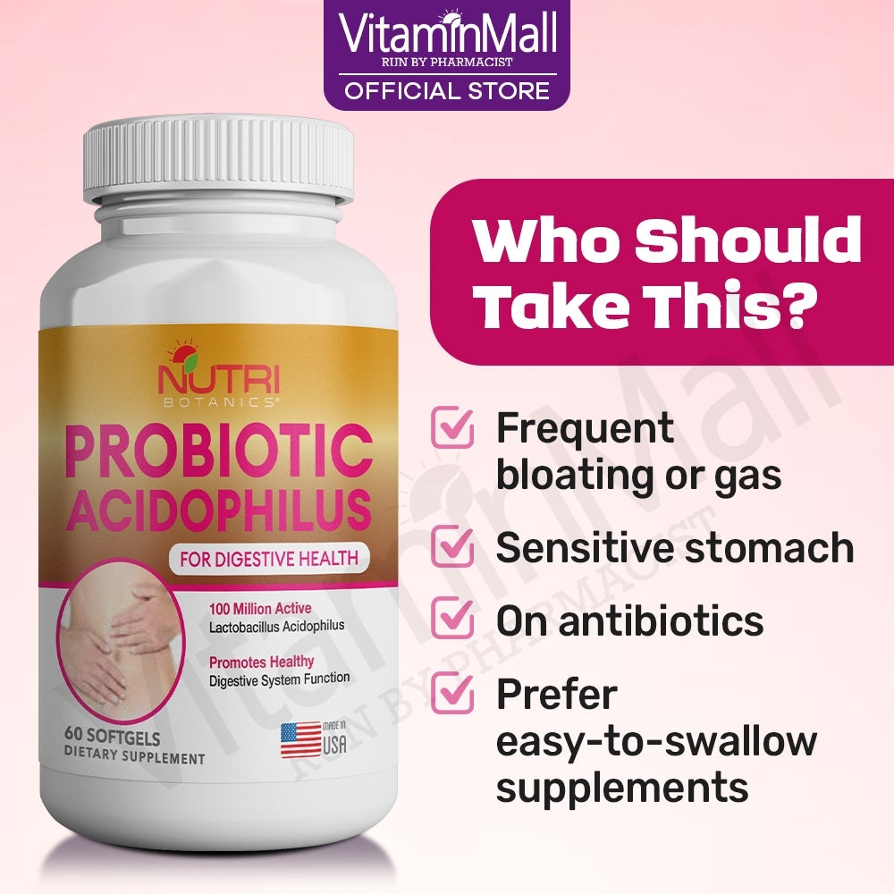 Nutri Botanics Probiotics Acidophilus Softgel - 60 Softgels
