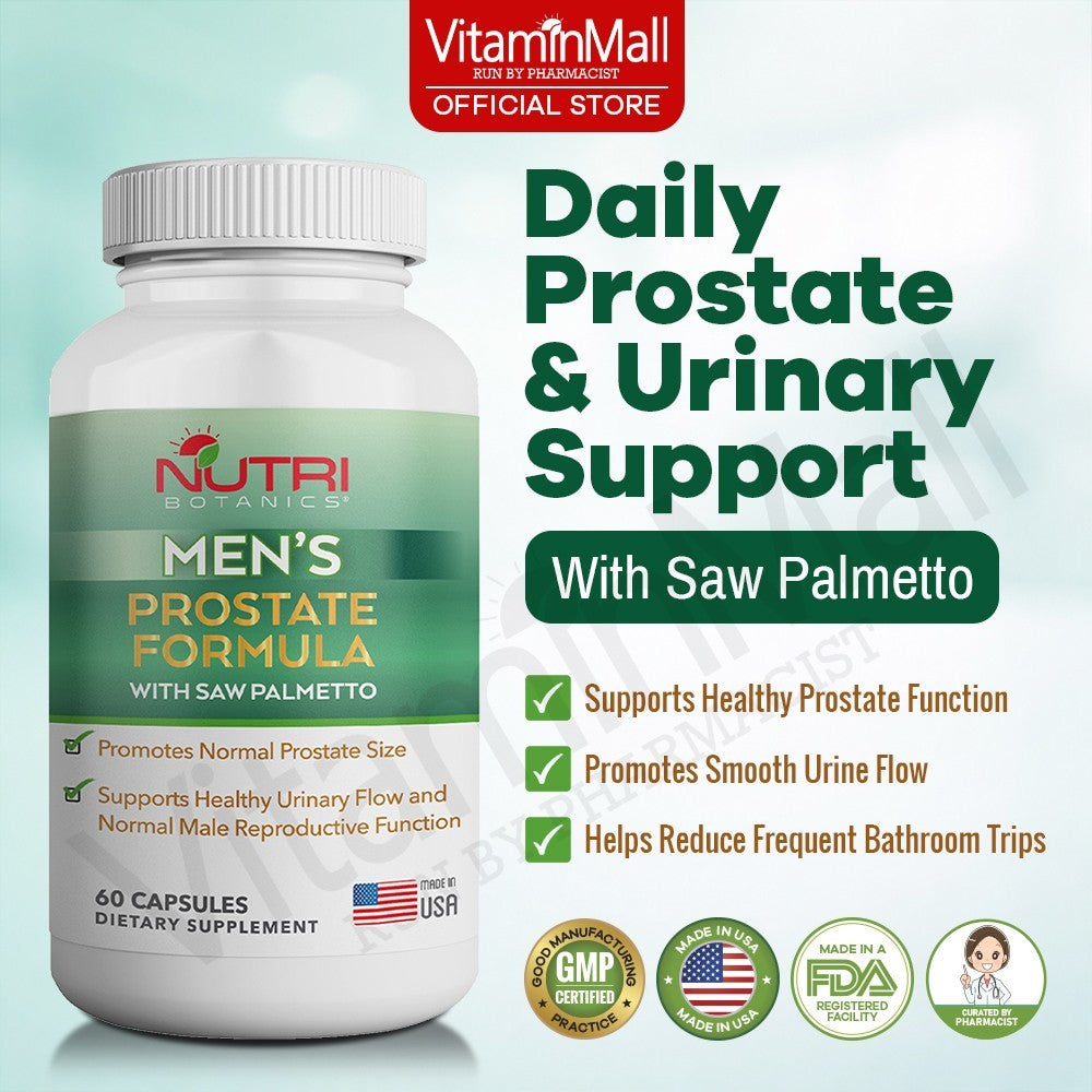 Nutri Botanics Men Prostate Formula with Saw Palmetto - 60 Capsules