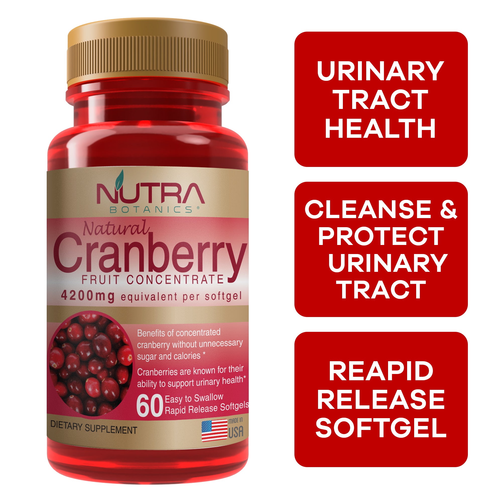 Nutra Botanics Cranberry Fruit Concentrate - 60 Softgel